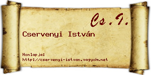Cservenyi István névjegykártya